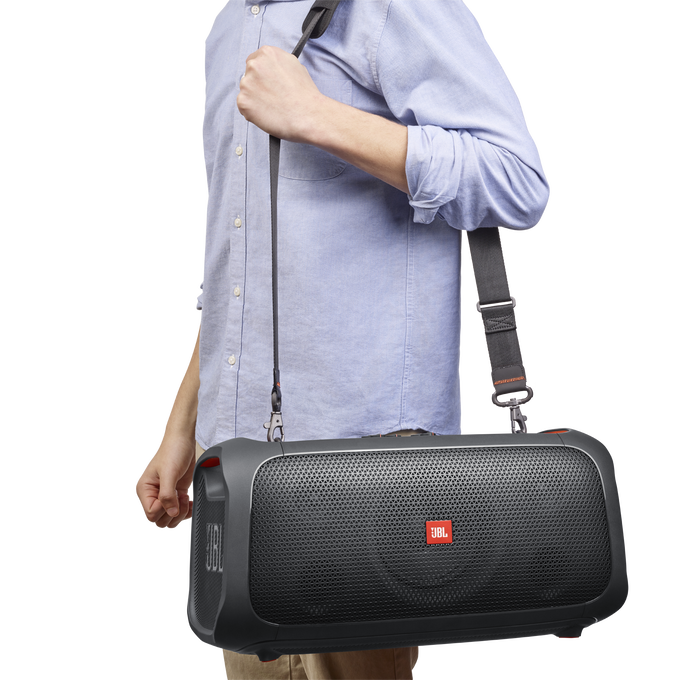 JBL PartyBox On-The-Go - Black - Portable party speaker with built-in lights and wireless mic - Detailshot 4 image number null